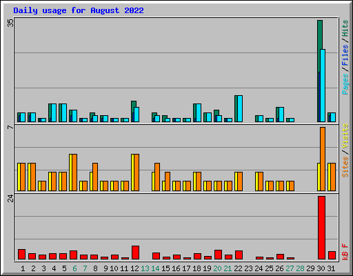 Daily usage for August 2022