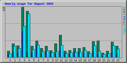 Hourly usage for August 2022